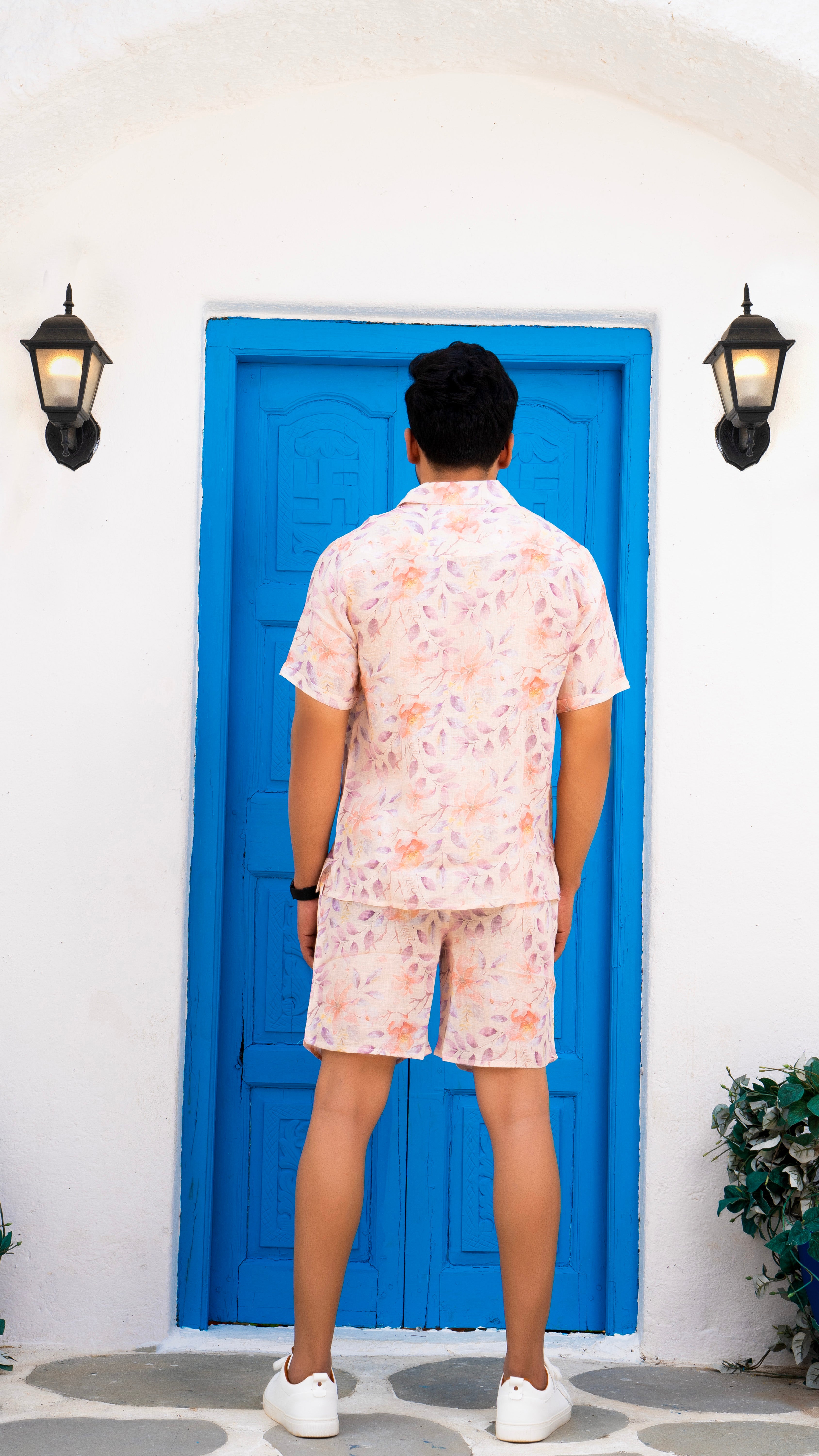 Linen Floral Co-ord Set Men