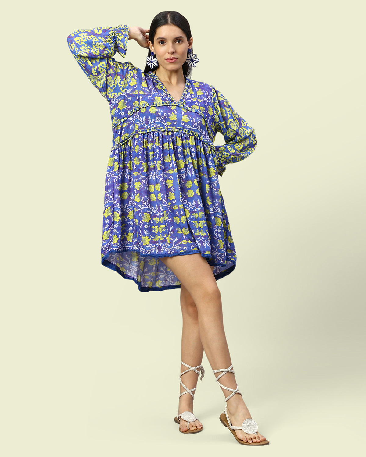 Cupro Muslin Blue Pottery Tunic | Shop Stylish Tunic Dress for Women Cupro Muslin Blue Pottery Tunic | Shop Stylish Tunic Dress for Women