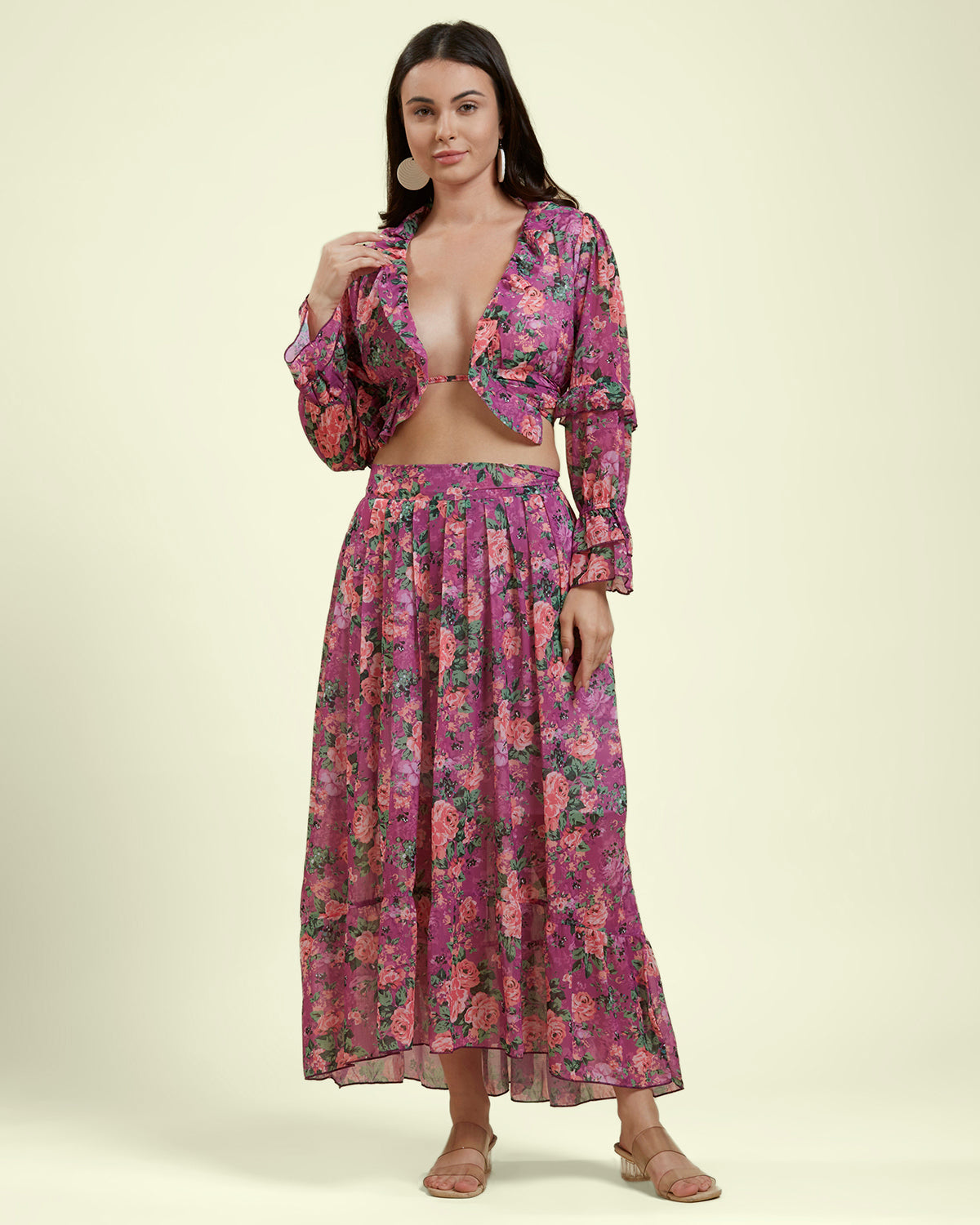 Lavender Ruffled Co-ord Set