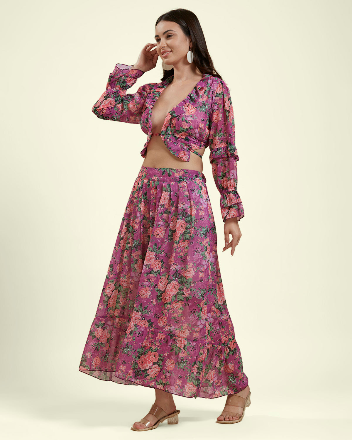 Lavender Ruffled Co-ord Set