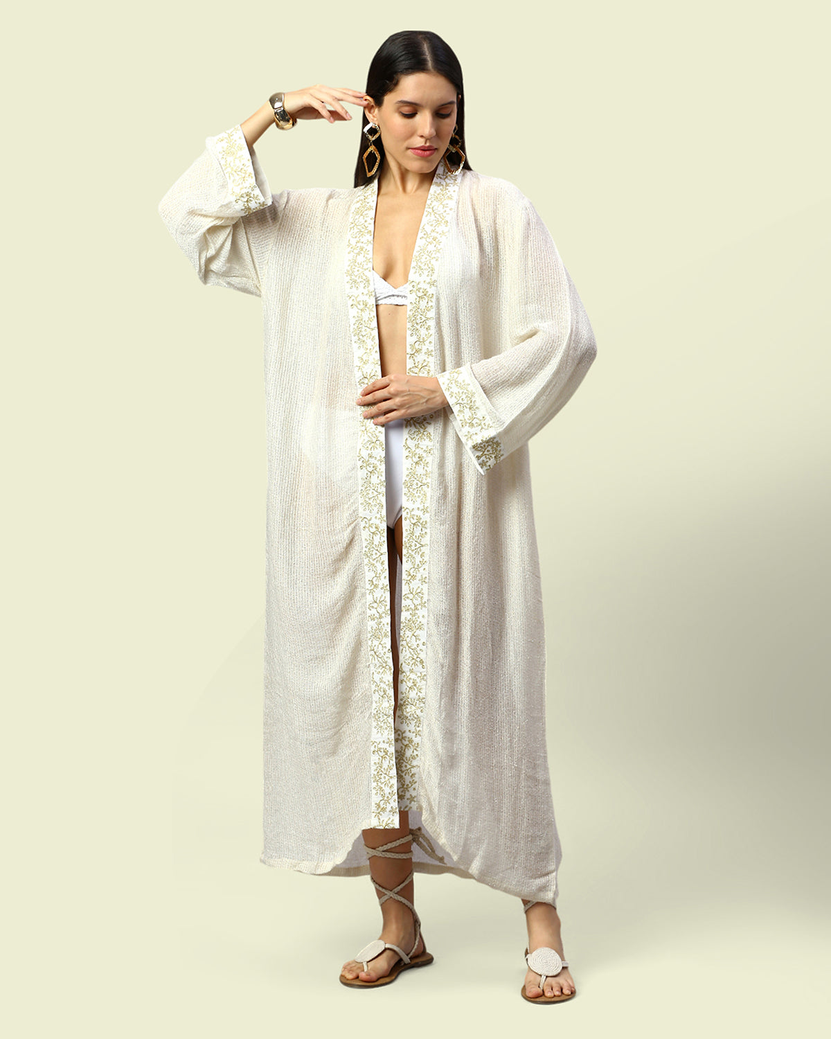 Gold Silver Cover Up Kaftan