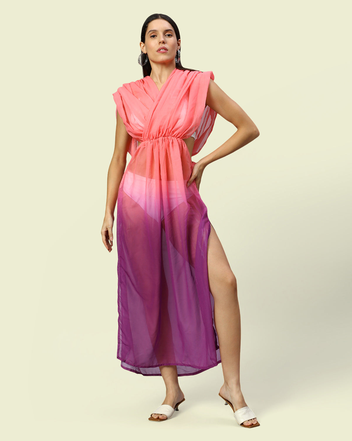 Sheer Wrap Beachwear Cover Up Dress