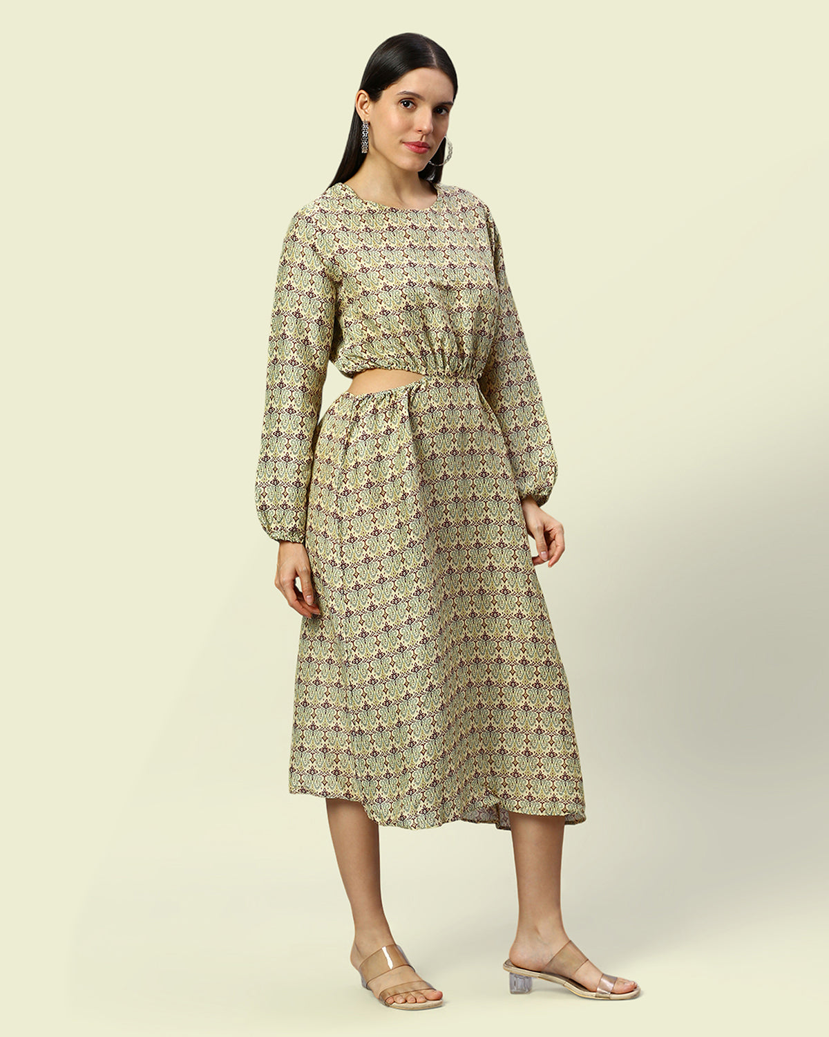 Ikat Cut-out Midi Dress