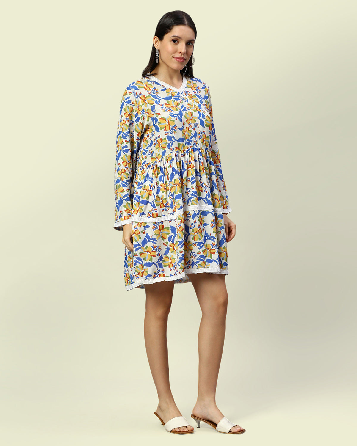 Cupro Modal Midi Floral Dress