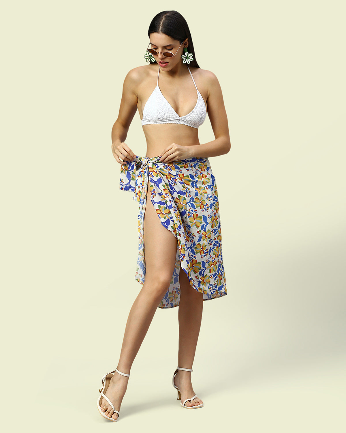 Modal Floral Sarong Wrap Skirt