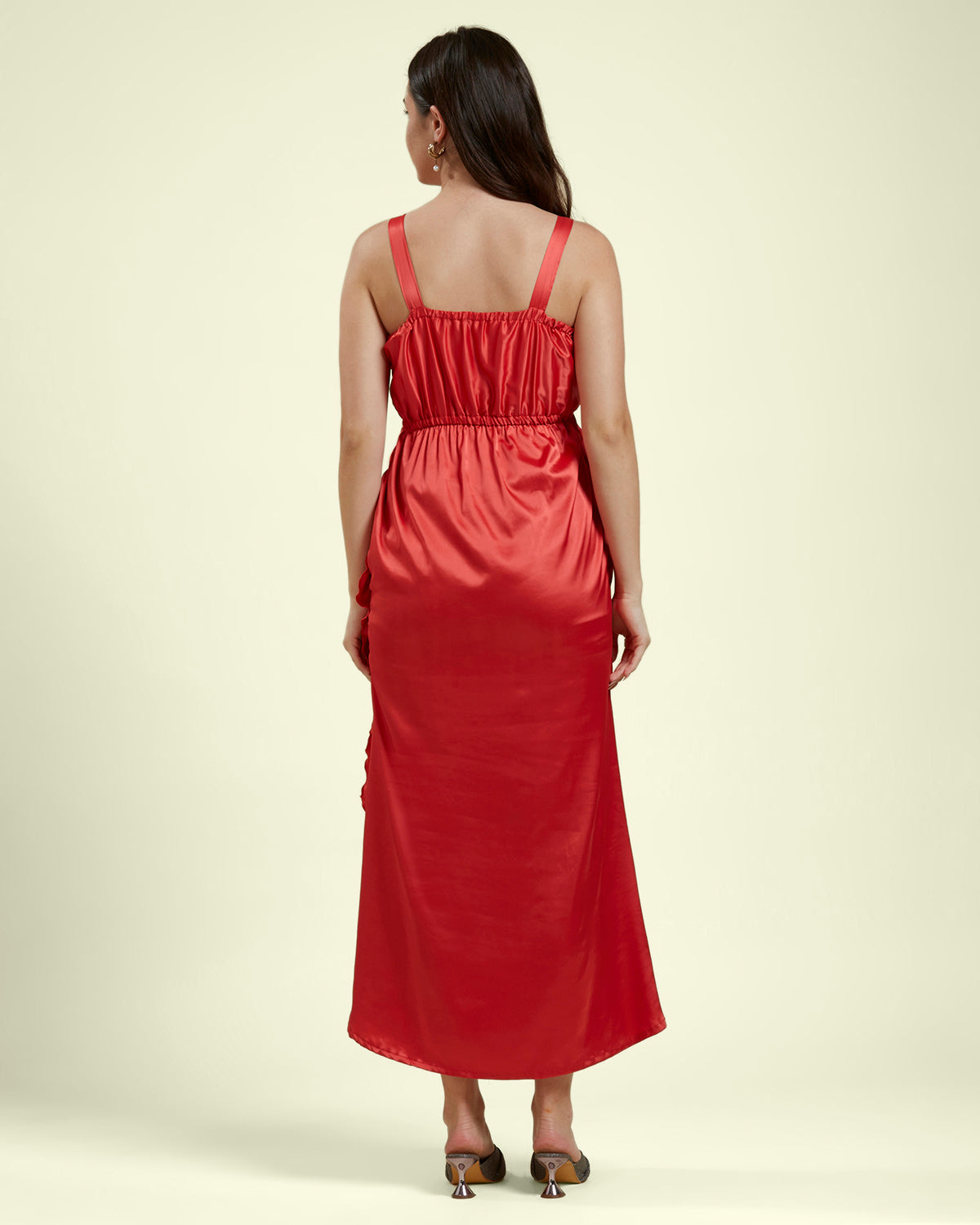 Red Ruffled Maxi Dress